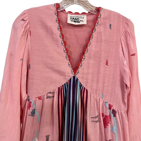 Sundance Aranza Dress by Conditions Apply – Pink Embroidered Maxi Dress (XS) - Picture 3 of 10